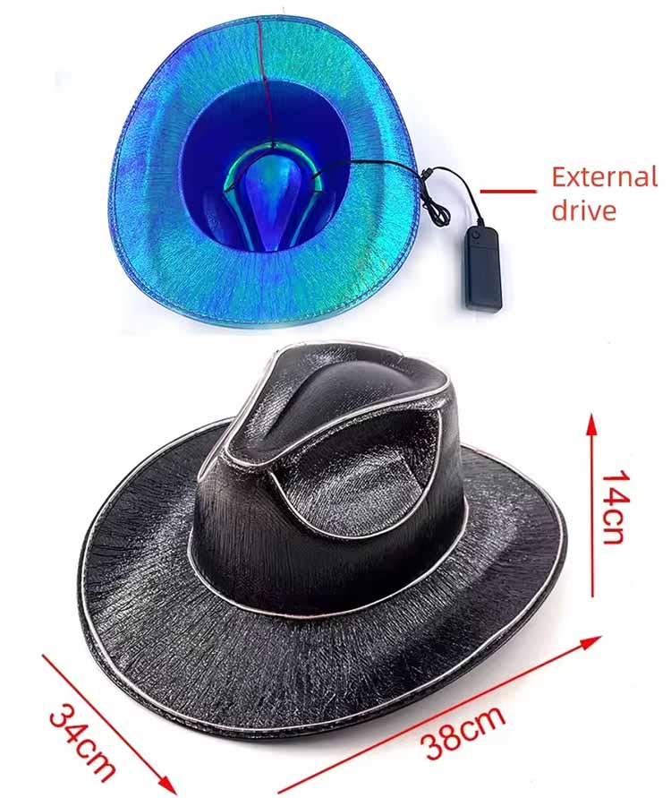 Halloween party led fluorescent colorful hats size